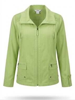 Women's Alia Light Green Zip-Front Jacket